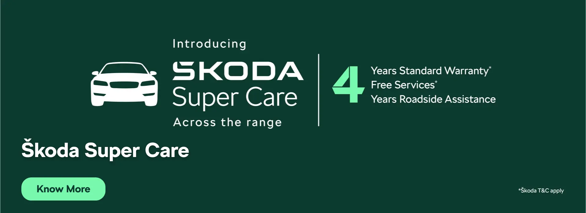 Škoda Super Care - 4 Years Warranty Free Services and Roadside Assistance